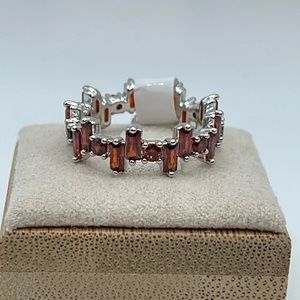 Bomb Party January 2024 Ring SIMPLISTIC AND DREAMY RBP6770 Garnet CZ/Rhodium